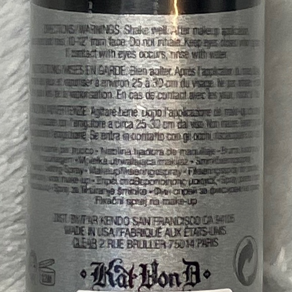 NWT KVD (Kat Von D) Lock It Makeup Setting Mist/Travel Size/Purse Size - Picture 3 of 4